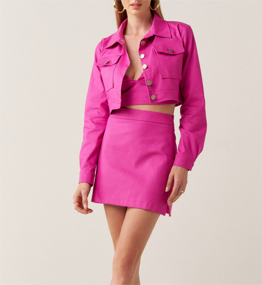Long Sleeve Short Blazer & Skort Suit