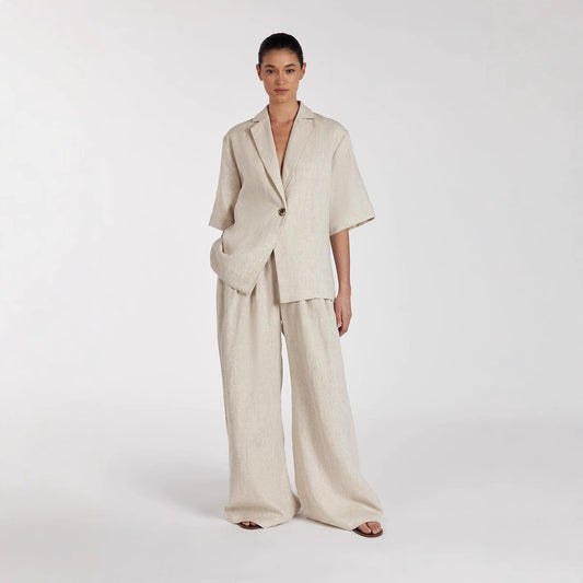Half Sleeve Cardigan Top & Loose Wide Leg Pants Set